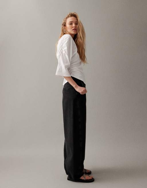 ARKET - Endive - Jeans bombati nero slavato pesante , 2 di 7