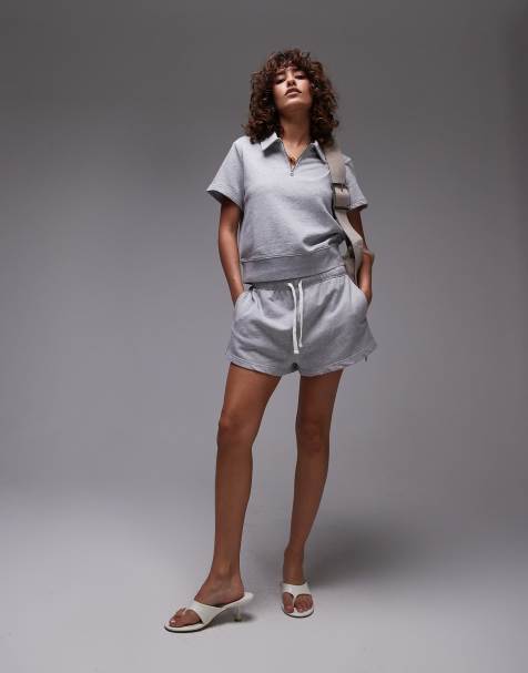 ARKET - Ensemble en coton avec short et polo - Gris - view 1