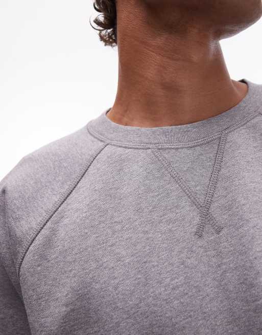 ARKET - Felpa a maniche corte in puro cotone color grigio mélange, 3 di 4