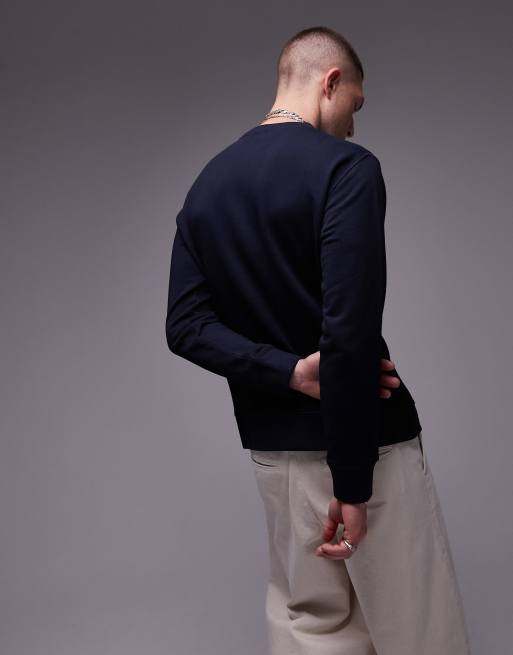 ARKET - Felpa in spugna di jersey blu navy effetto vintage, 3 di 4