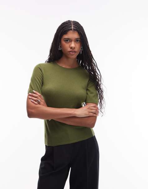 ARKET - Fijngebreide top in groen - view 1