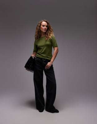 Arket Fine Knit Top In Green