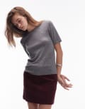 [Arket] ARKET fine knit top in grey melange XS Grey melange