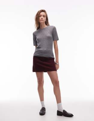 Arket Fine Knit Top In Gray