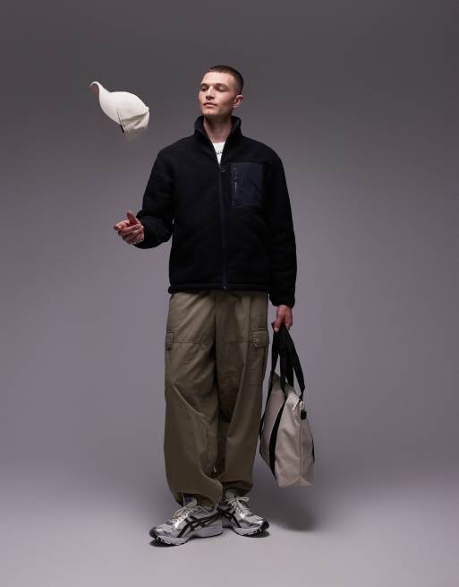 ARKET – Fleece-Fleecejacke in Dunkelblau mit Zwei-Wege-Reißverschluss , 4 von 4