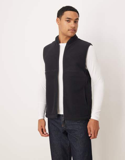 ARKET fleece pile gilet in dark blue - view 1