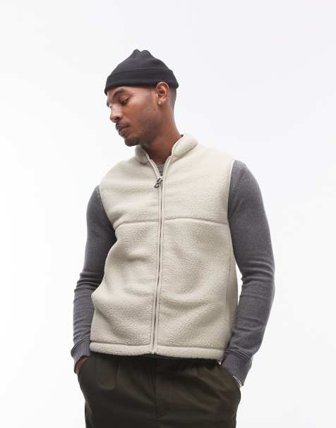ARKET fleece vest in light dusty beige - view 1