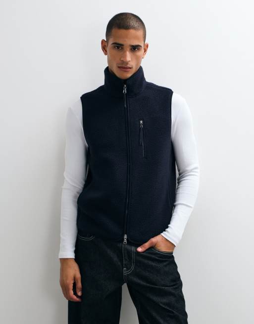 ARKET fleece-vest med gennemgående lynlås i mørkeblå, 2 af 5