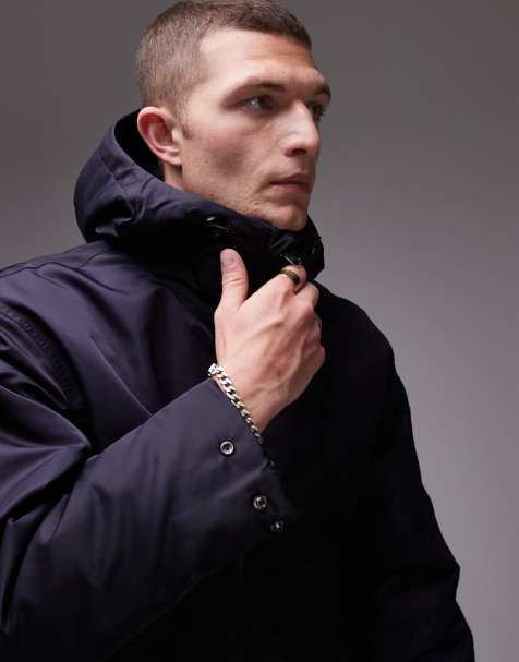 ARKET – Funktionale Bomberjacke aus Nylon in Dunkelblau mit verstellbarer Kapuze - view 1