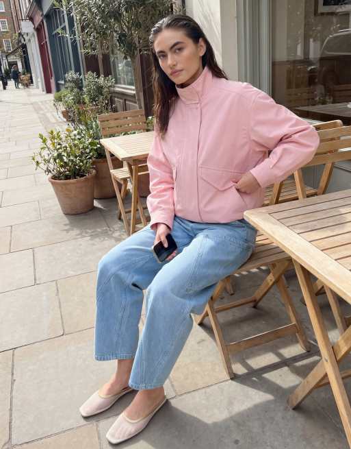 ARKET funnel neck harrington bomber in dusky pink, 11 of 11