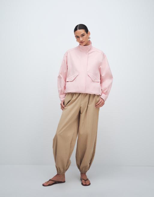 ARKET funnel neck harrington bomber in dusky pink, 2 of 11
