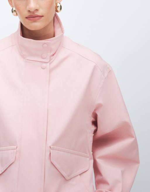 ARKET funnel neck harrington bomber in dusky pink, 3 of 11