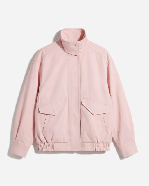 ARKET funnel neck harrington bomber in dusky pink, 5 of 11