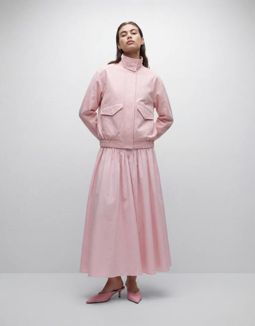 ARKET funnel neck harrington bomber in dusky pink, 8 of 11