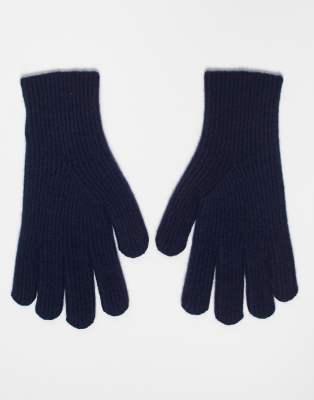 ARKET - Gants de qualité supérieure en laine et cachemire - Bleu foncé