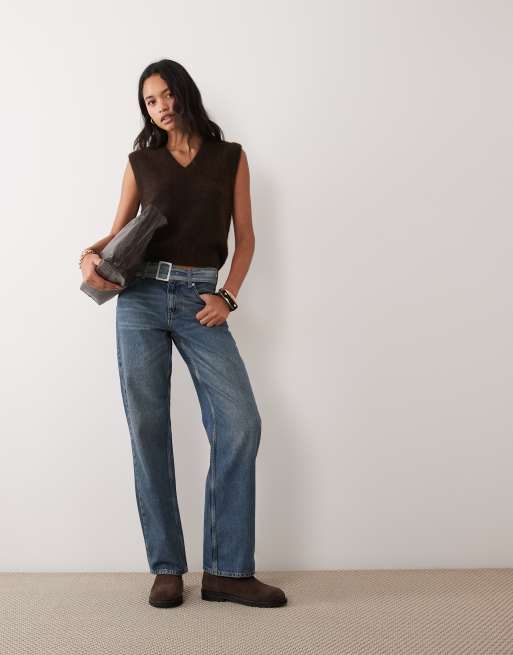 ARKET gebreid vest met V-hals van alpacawolmix in donkerbruin, 2 van 4