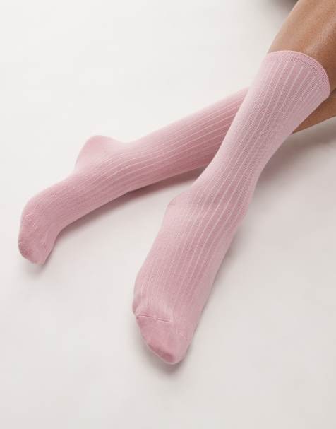 ARKET – Gerippte Socken aus Baumwolle in Hellrosa - view 1