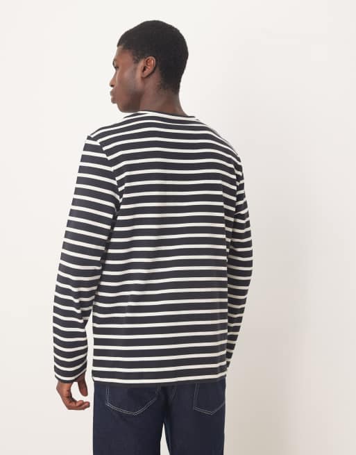 ARKET - Gestreept T-shirt met lange mouwen in marineblauw en wit, 3 van 5