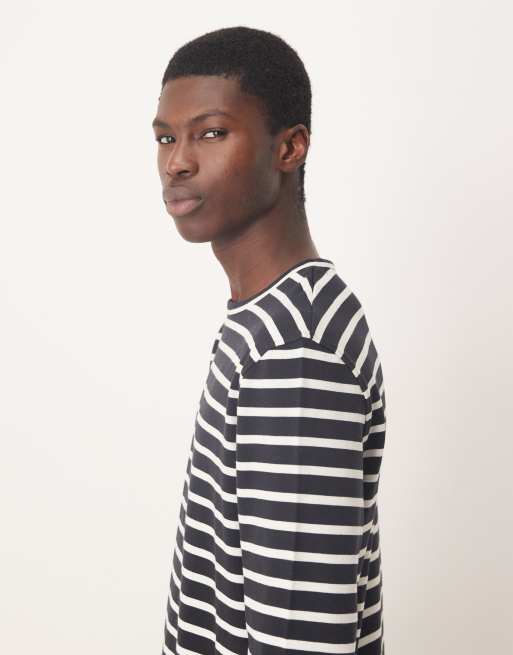 ARKET - Gestreept T-shirt met lange mouwen in marineblauw en wit, 4 van 5