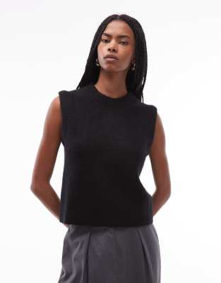 ARKET - Gestrickter Pullunder in Schwarz mit Alpakawolle