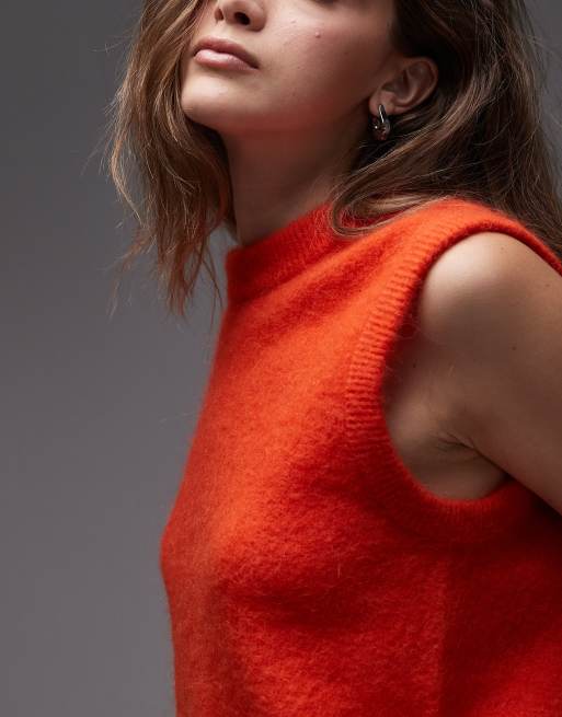 ARKET – Gestricktes Tanktop aus Alpaka-Wollmix in kräftigem Orange, 3 von 4