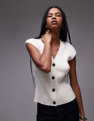 ARKET - Gestricktes Westen-Tanktop in Wollweiß