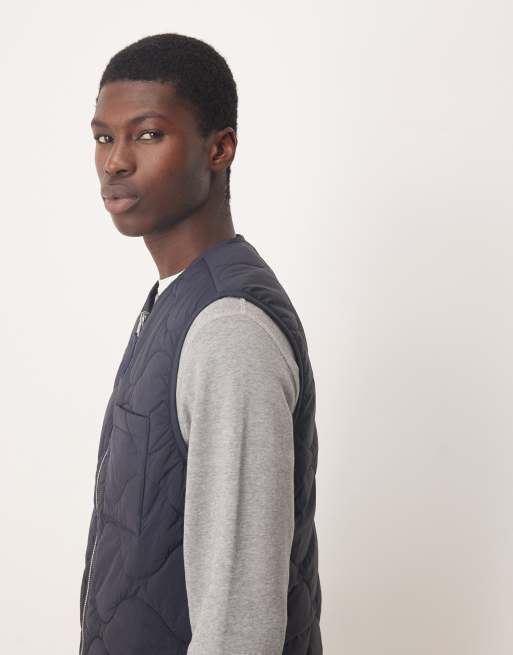 ARKET - Gewatteerde bodywarmer met rits aan de voorkant in marineblauw, 4 van 5