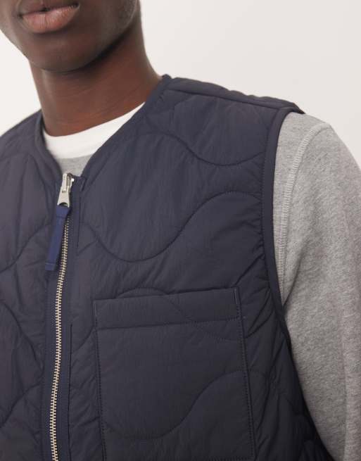 ARKET - Gewatteerde bodywarmer met rits aan de voorkant in marineblauw, 5 van 5