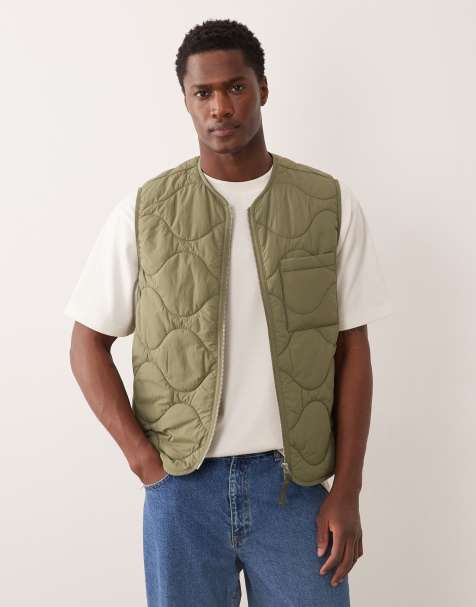 ARKET - Gewatteerde bodywarmer met rits in groen - view 1