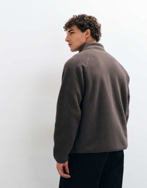ARKET giacca in pile con doppia zip color talpa, 5 di 5
