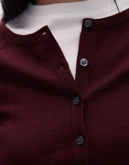ARKET - Gilet en laine mérinos - Lie-de-vin bordeaux, 4 de 4