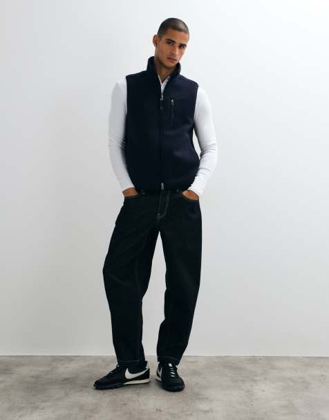 ARKET gilet en polaire zippé bleu foncé - view 1
