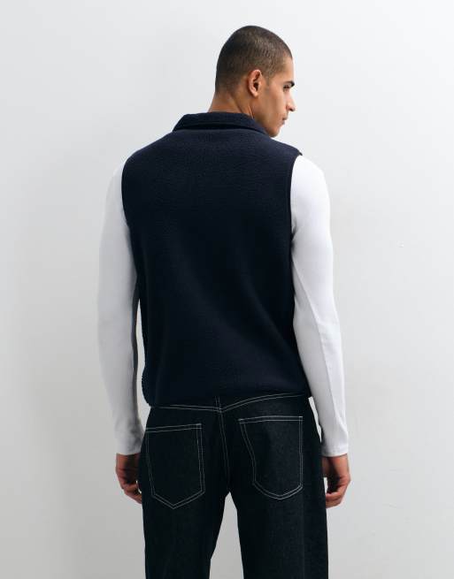 ARKET gilet en polaire zippé bleu foncé, 5 de 5
