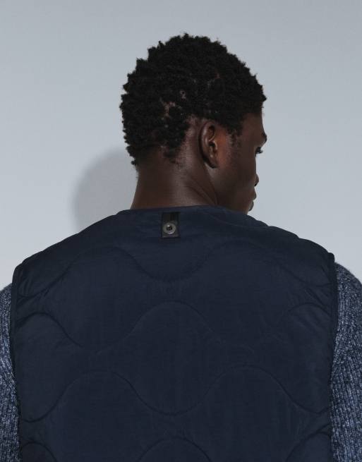 ARKET gilet matelassé zippé devant bleu marine, 3 de 9