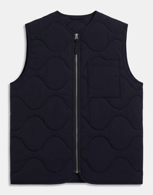 ARKET gilet matelassé zippé devant bleu marine, 6 de 9