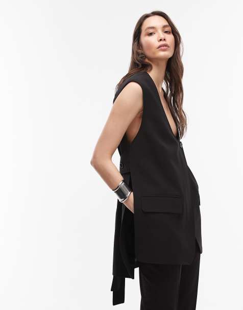 ARKET - Gilet nero in misto lana allacciato sul retro - view 1