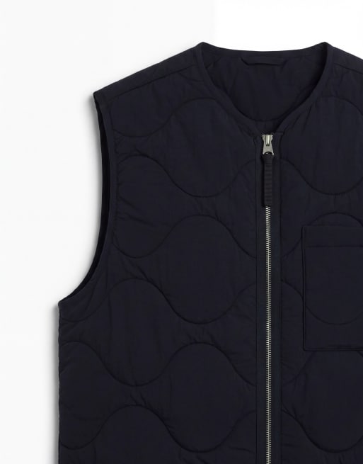 ARKET gilet trapuntato con zip frontale navy, 8 di 9