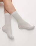 [Arket] ARKET glitter stretch socks in white 36-38 White