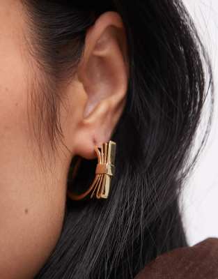 Arket ARKET gold plated mini hoop earrings with bow detail