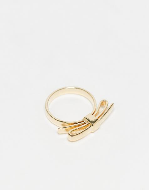 ARKET gold plated ring with bow detail - view 1