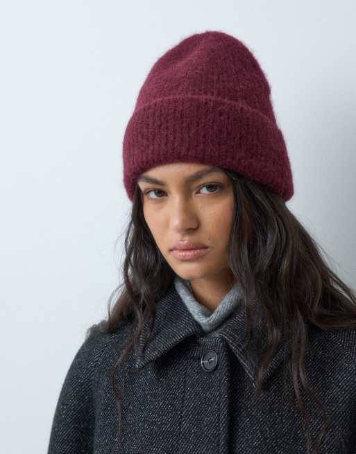 ARKET gorro de punto de mezcla de lana en rojo oscuro, 5 de 5