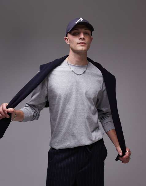 ARKET – Grå, långärmad t-shirt i bomullsjersey och oversize - view 1