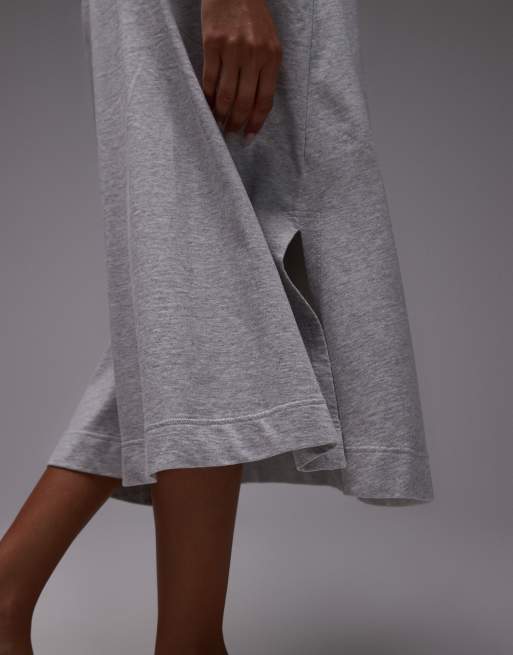 ARKET - Grå pull-on-nederdel i sweatshirt-bomuld, 5 af 5