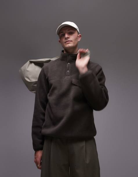 ARKET - Gråbrun fleece-jakke med flaplomme foran - view 1