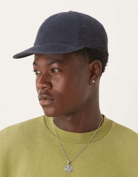 ARKET – Granatowa sztruksowa czapka z płaskim daszkiem - view 1