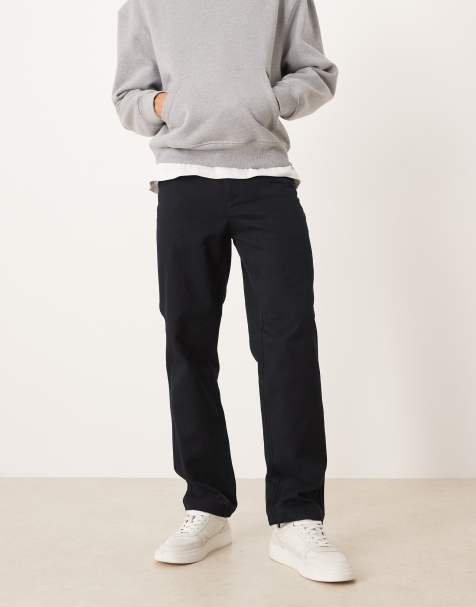ARKET twill straight leg trousers in navy
