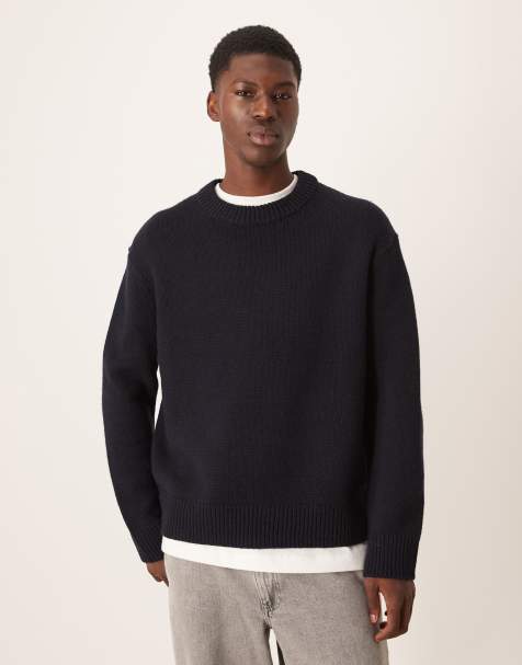 ARKET wool oversized jumper in navy blue