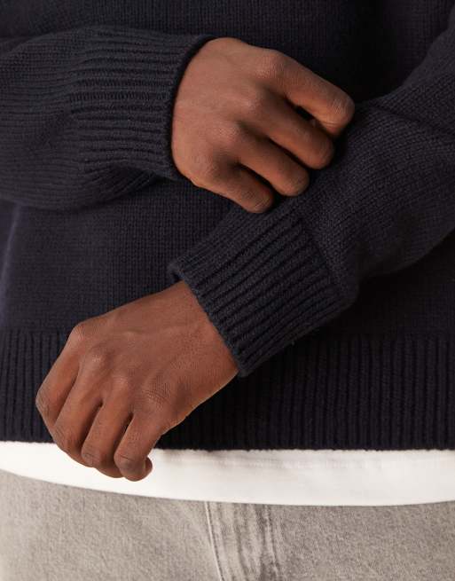 ARKET – Granatowy wełniany sweter oversize, 5 z 5