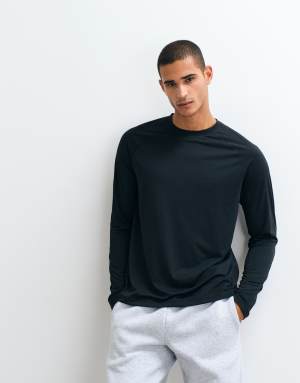 ARKET gym crew neck sweatshirt in black