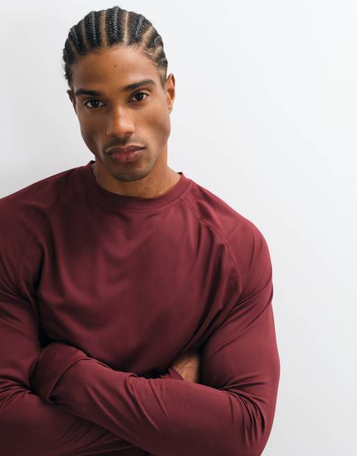 ARKET gym crew neck sweatshirt in burgundy, 2 of 5